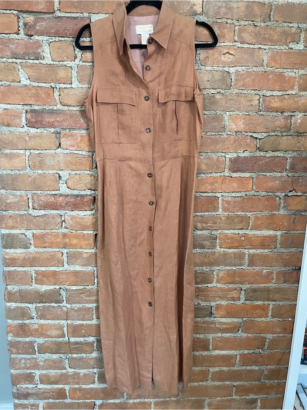 VINTAGE Brooks Brothers Sleeveless Maxi Dress | 100% Irish Linen | Size 10